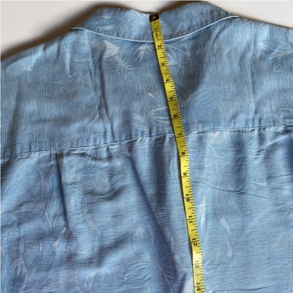 Vintage ISLAND SHORES Blue Floral Hawaiian 100% Silk Men’s Shirt Size L - Picture 9 of 17